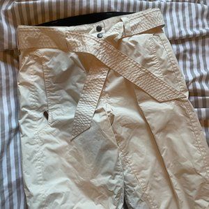 COLUMBIA white belted ski pants - size small